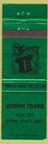Matchbook Cover - Joseph Travis Match Collector Tiffin OH top hat green