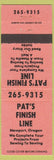 Matchbook Cover - Pat's Finish Line Sewing Store Newport OR
