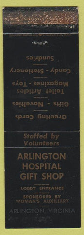 Matchbook Cover - Arlington Hospital Gift Shop Arlington VA black WORN
