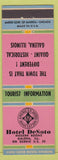 Matchbook Cover - Hotel DeSoto Galena IL pink