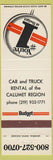 Matchbook Cover - Budget Rental Cars Calumet IN IL region