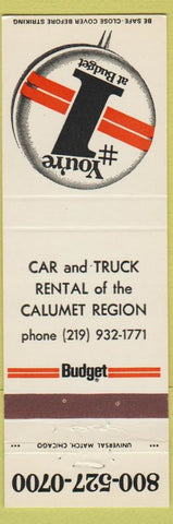 Matchbook Cover - Budget Rental Cars Calumet IN IL region