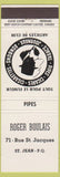 Matchbook Cover - Roger Boulais Tobacco St Jean QC