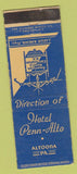 Matchbook Cover - Hotel Penn Alto Altoona PA American Hotels Corp