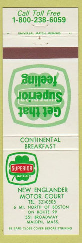 Matchbook Cover - New Englander Motor Court Malden MA