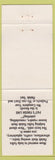 Matchbook Cover - Pat's Finish Line Sewing Store Newport OR yellow