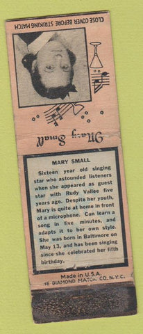 Matchbook Cover - Mary Small Signer Diamond WORN