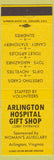Matchbook Cover - Arlington Hospital Gift Shop Arlington VA yellow