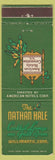 Matchbook Cover - Nathan Hale Hotel Willimantic CT lounge grill