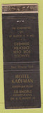 Matchbook Cover - Hotel Kaufman Zelienople PA WORN