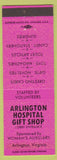 Matchbook Cover - Arlington Hospital Gift Shop Arlington VA pink