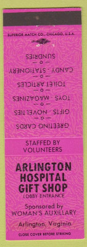 Matchbook Cover - Arlington Hospital Gift Shop Arlington VA pink