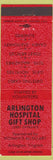 Matchbook Cover - Arlington Hospital Gift Shop Arlington VA red Filagree