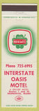 Matchbook Cover - Interstate Oasis Motel Brunswick ME