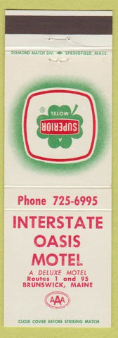 Matchbook Cover - Interstate Oasis Motel Brunswick ME