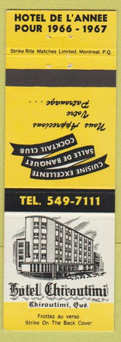 Matchbook Cover - Hotel Chicoutimi QC #2