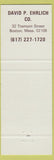 Matchbook Cover - David P Ehrlich Tobacco Boston MA #2
