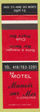 Matchbook Cover - Motel Manoir Sur Mer Gaspe QC