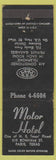 Matchbook Cover - Motor Hotel Paris TX