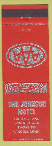 Matchbook Cover - Johnson Motel Windom MN