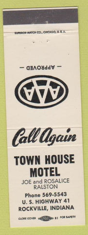Matchbook Cover - Town House Motel Rockville IN