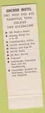 Matchbook Cover - Anchor Motel Nashville TN