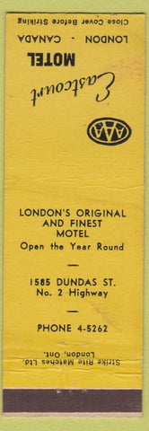 Matchbook Cover - Eastcourt Motel London ON WEAR