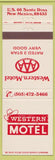Matchbook Cover - Western Motel AAA Santa Rosa NM Route 66