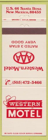 Matchbook Cover - Western Motel AAA Santa Rosa NM Route 66