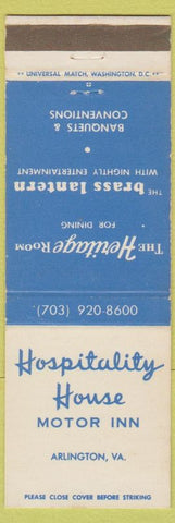 Matchbook Cover - Hospitality House Motor Inn Arlington VA