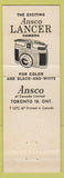 Matchbook Cover - Ansco Film Cameras McKEe Photo Willowdale Toronto ON