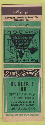 Matchbook Cover - Bugler's Inn Ashtabula OH ADVANE