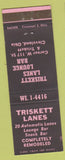 Matchbook Cover - Triskett Lanes bowling Cleveland OH hot pink