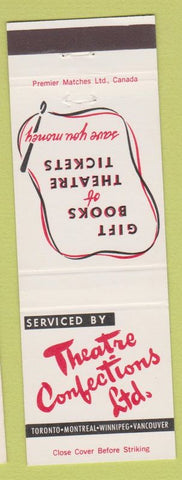 Matchbook Cover - Theatre Confections Toronto Montreal Winnipeg Vancouver