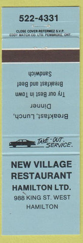 Matchbook Cover - New Village Restaurant Hamilton ON