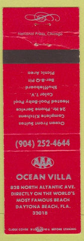 Matchbook Cover - Ocean Villa Daytona Beach FL