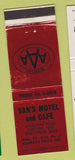 Matchbook Cover - Van's Motel Cafe Klamath Falls OR