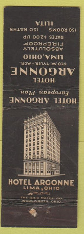 Matchbook Cover - Hotel Argonne Lima OH