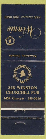 Matchbook Cover - Winnie Sir Winston Churchill Pub Montreal QC