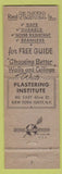 Matchbook Cover - Lath and Plaster Fire Prevention Plastering Institute NYC