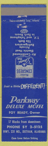 Matchbook Cover - Parkway Deluxe Motel Dothan AL