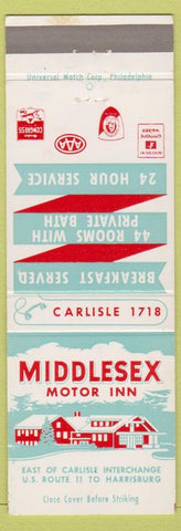 Matchbook Cover - Middlesex Motor Inn Carlisle PA