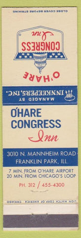 Matchbook Cover - Congress Inn O'Hare Franklin Park IL Chicago