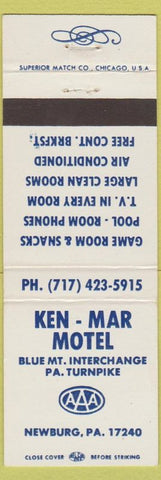 Matchbook Cover - Ken Mar Motel Newburg PA