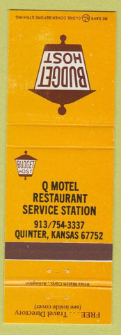 Matchbook Cover - Q Motel Restaurant oil gas Quinter KS