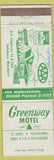 Matchbook Cover - Greenway Motel Salisbury MD