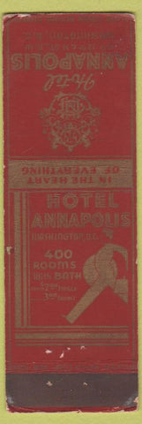 Matchbook Cover - Hotel Annapolis MD Federal LONG red WEAR