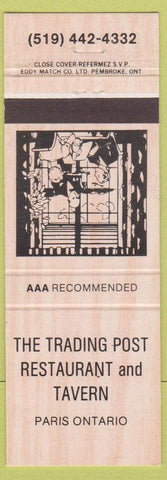 Matchbook Cover - Trading Post Restaurant Tavern Paris ON