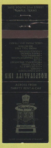 Matchbook Cover - Hospitality Inn Temple TX Restaurant