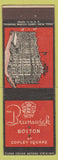 Matchbook Cover - Brunswick Hotel Boston MA Copley Square Federal